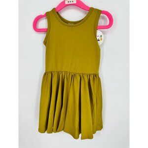 Dotdotsmile Girls Tank Dress Size 12/24 Months Solid Olive New with Tags